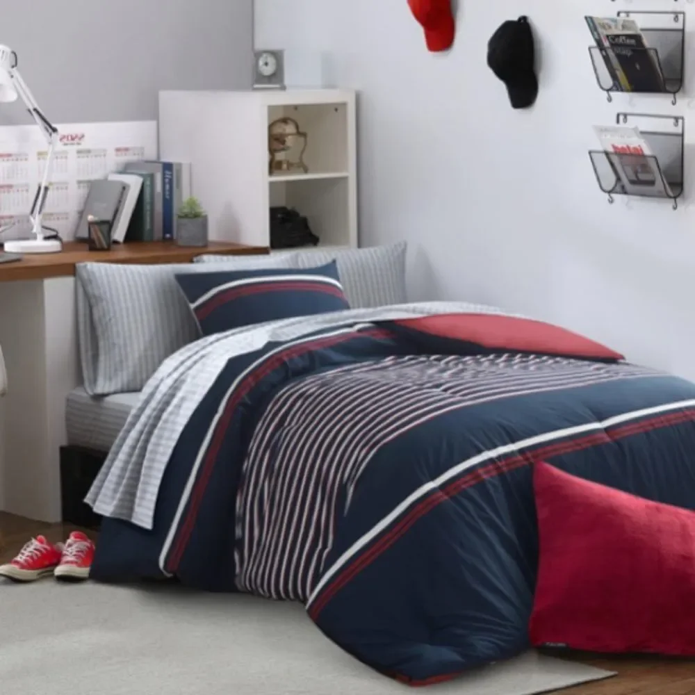 N Twin Comforter Set, Cotton Reversible Bedding With Matching Sham, NWT